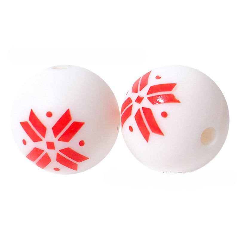 Wholesale 50pcs Cartoon Silicone Christmas Loose Beads